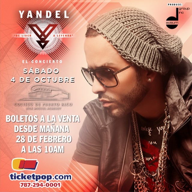 Desde mañana. www.ticketpop.com @yandel @puertoricounder